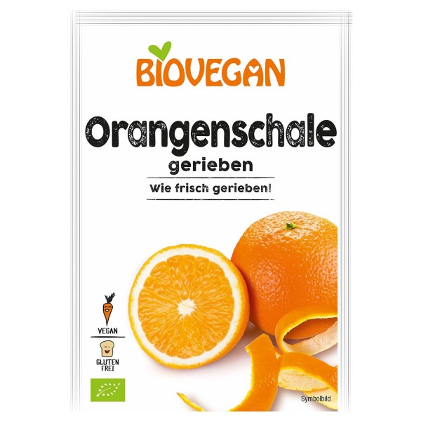 Bio Orangenschalen gerieben